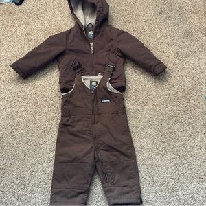 Berne Brown Kids Insulated Bib Overalls & Hooded Jacket Set